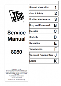 repair manual JCB Mini Excavator 8080 Service Manual PDF