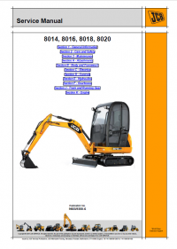 repair manual JCB Mini Excavators 8014, 8016, 8018, 8020 Service Manual PDF