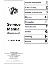 repair manual JCB Loadall 525-50 RAF Service Manual Supplement PDF