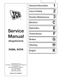 repair manual JCB Loadalls 532H, 537H Service Manual Supplement PDF