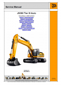 repair manual JCB Tracked Excavator JS360 Tier III Auto Service Manual PDF