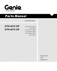 spare parts catalog Terex Genie GTH-4016 SR, GTH-4018 SR Telehandler Parts Manual PDF