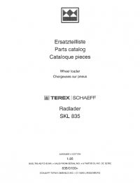 spare parts catalog Terex SKL 835 Wheel Loader Parts Catalog PDF
