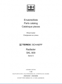 spare parts catalog Terex Wheel Loader SKL 809 series S Parts Catalog PDF