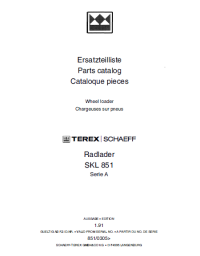 spare parts catalog Terex SKL 851 serie A Wheel Loader PDF Parts Catalog
