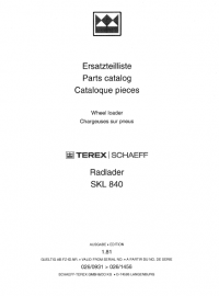 spare parts catalog Terex SKL 840 Wheel Loader PDF Parts Catalog