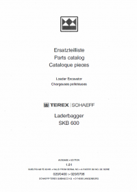 spare parts catalog Terex SKB 600 Loader Excavator Parts Catalog PDF
