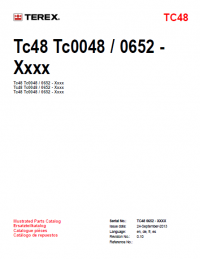 spare parts catalog Terex Tc48 Tc0048/0652-Xxxx Excavator Parts Catalog PDF