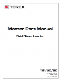 spare parts catalog Terex TSV50/60 and TSR70/80 Skid Steer Loader Master Part Manual PDF