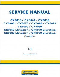 repair manual New Holland Combines CR9060-CR9090, CX8030-CX8090 Manual