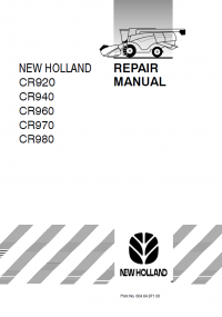 repair manual New Holland Combines CR920 CR940 CR960 CR970 CR980 Manual
