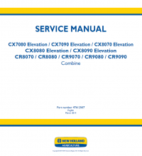 repair manual New Holland Combine CX7080-CX8090 & CR8070-CR9090 Manual PDF