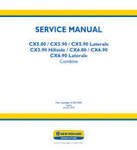 repair manual New Holland Combine CX5.80/5.90/6.80/6.90 Service Manual PDF