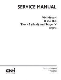repair manual New Holland VM Motori R 753 IE4 Engine Service Manual PDF