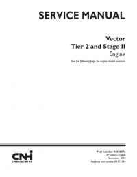 repair manual New Holland Engine Vector Tier 2 & Stage II Service Manual PDF
