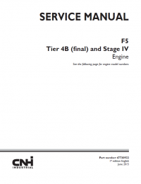 repair manual New Holland F5 Engine Tier 4B (final) and Stage IV Service Manual PDF
