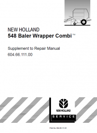repair manual New Holland 544 & 548 Baler Repair Manuals PDF