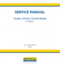 repair manual New Holland Combine TC5.80 / TC5.90 / TC5.90 Hillside Manual PDF
