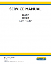 repair manual New Holland Corn Header 980CF & 980CR Service Manual PDF