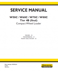 repair manual New Holland Loader W50\60\70\80C Tier 4B Service Manuals PDF