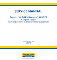 repair manual New Holland Tractor Boomer 40 and Boomer 50 ROPS Manual PDF