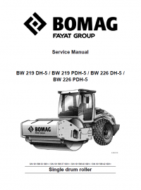 repair manual Bomag Single Drum Roller BW 219/BW 226 Service Manual PDF