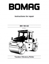 repair manual Bomag Tandem Vibratory Roller BW 180 AD Instructions for Repair