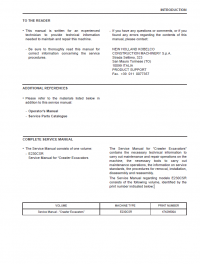 repair manual New Holland Crawler Excavator E230CSR Service Manual PDF