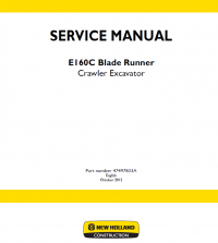 repair manual New Holland E160C Blade Runner Crawler Excavator Service Manual