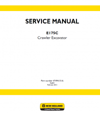 repair manual New Holland E175C (EVO) Crawler Excavator Service Manuals PDF
