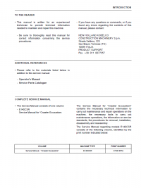 repair manual New Holland E140CSR Crawler Excavator PDF Service Manual
