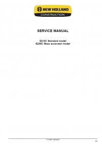 repair manual New Holland Excavators E215C and E245C Service Manual PDF