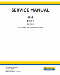 repair manual New Holland Engine ISM Tier 4 Service Manuals PDF