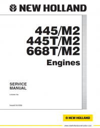 repair manual New Holland Engine 445/M2, 445T/M2, 668T/M2 Service Manual PDF
