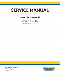 repair manual New Holland Draper Header 840CD & 880CF Service Manual PDF