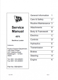 repair manual JCB Backhoe Loader 4DX Service Manual PDF