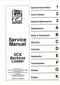 repair manual JCB Backhoe Loader 2CX Service Manual PDF