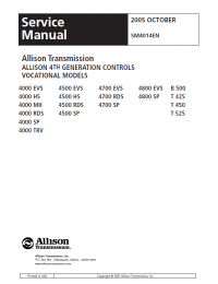 repair manual JCB Drivetrain Allison Transmission 4000 Series Service Manual PDF