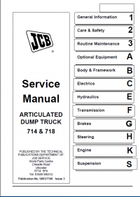 repair manual JCB Articulated Dump Truck 714 & 718 Models Service Manual PDF