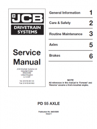 repair manual JCB Drivetrain Systems PD 55 Axles Service Manual PDF