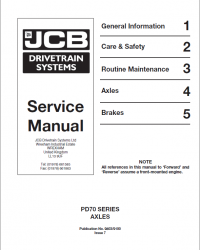 repair manual JCB Drivetrain Systems PD70 Series Axles Service Manual PDF