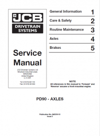repair manual JCB Drivetrain Systems PD90 Axles Service Manual PDF