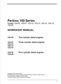 repair manual Perkins 100 Series Diesel Engines for JCB Workshop Manual PDF