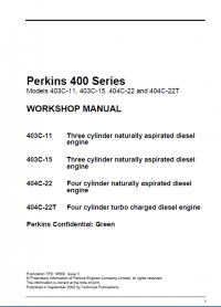 repair manual Perkins 400 Series Diesel Engines for JCB Workshop Manual PDF