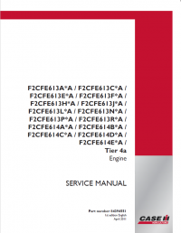 repair manual Case Engine F2CFE613A/614 A Service Manual PDF