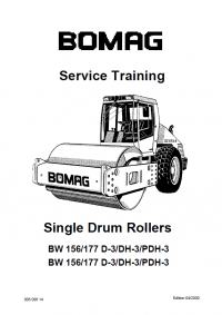 repair manual Bomag BW156-177 D/DH/PDH-3 Single Drum Rollers Service Training PDF