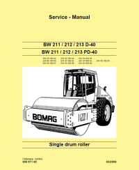 repair manual Bomag Single Drum Roller BW211/212/213 D/PD-40 Service Manual PDF