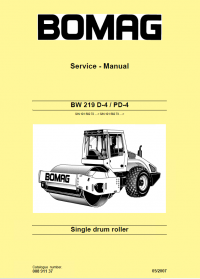repair manual Bomag Single Drum Roller BW 219 D-4/PD-4 Service Manual PDF