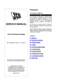 repair manual JCB Mechanical Engine 672 Model Service Manual PDF