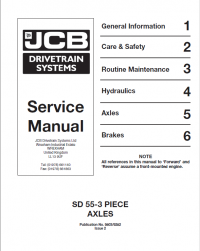 repair manual JCB Drivetrain Systems SD55-3 Piece Axles Service Manual PDF